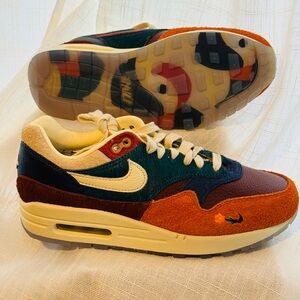 Nike Multicolor Suede / Pony Leather Sneakers - Orange/Teal/Burgundy